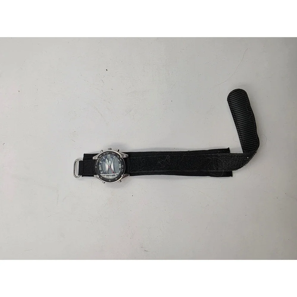 Athletic Works Mens Ana-Digi Watch‎ Black Nylon Strap 3ATM Water Resistant 3338